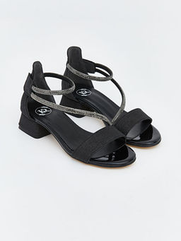 Ta?l? K?z ?ocuk Topuklu Ayakkab?