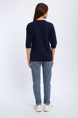 Кофта женская из футера 2-н Анфиса темно синий