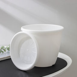 Цена за 2 шт. Горшок для цветов с поддоном «Альтернатива. Афина», 2.2 л, пластиковый, белый