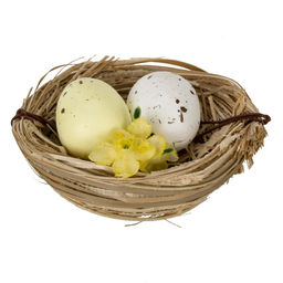 Набор из 6-ти изделий декоративных "Гнездо пасхальное" (6*4,5*2), L18 W12 H3 см