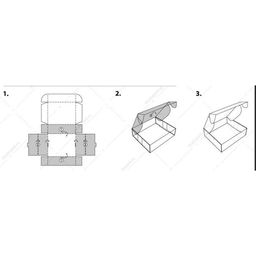 Цена за 5 шт. Коробка - шкатулка с окном, бурая, 27×21×9 см