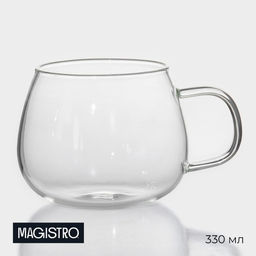 Кружка стеклянная Magistro Валенсия, 330 мл, 108 см  фото 5
