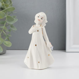 Фигурка керамика «Малышка со шляпкой», 11×6×3 см