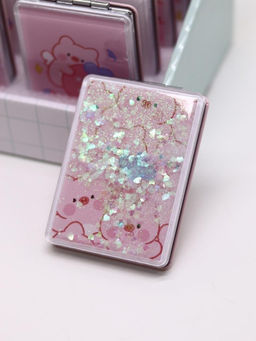 Зеркало шейкер раскладное "Pig pattern", розовое, 8*6 см