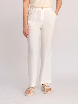 Брюки из льна с вискозой, прямого силуэта NIKA