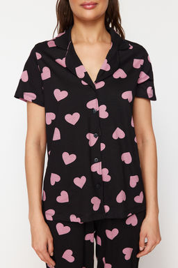 Trendyolmilla Beyaz %100 Pamuklu Kalpli Orme Pijama Tak?m? THMSS24PT00337 фото 4