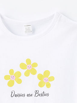 Bisiklet Yaka Bask?l? K?z Bebek Ti??rt - Waikiki фото 2