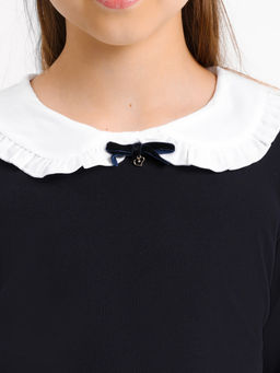 Темно-синий джемпер для девочек с белым воротничком - Mark formelle фото 4