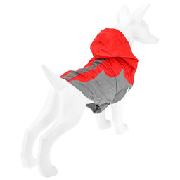 Пэт тойс (Pet toys) Одежда для собаки Плащ с капюшоном, на липучке, светоотражающая полоска, р-р XL, длина спинки 34см/обхват груди 52см/обхват шеи 38см, цвет-красный, плащевка (Китай) фото 3
