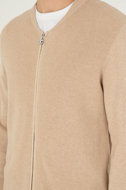 Мужской базовый трикотажный кардиган песочного меланжа - U.s. polo assn фото 7