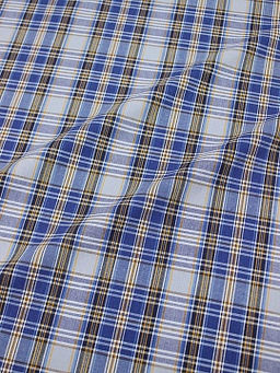 Пестрядь Сине-оранжевая клетка, ш.1.5м, хлопок-100%, 150гр/м.кв