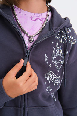 PELICAN, толстовка для девочек, Темно-серый  фото 3