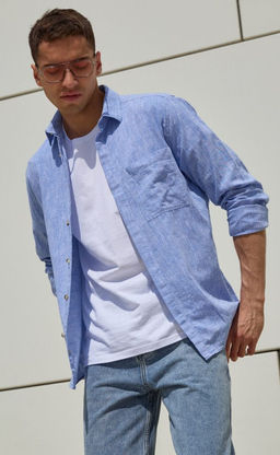 Рубашка д/р лен TF311-0460 jeans