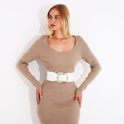 Ремень женский, ширина 8 см, на резинке, пряжка металл, цвет белый - Simaland фото 8