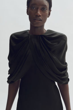 Minivestido drapeado en sat?n - H&m фото 4