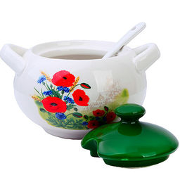 60282 Сахарница с крышкой 375мл с ложкой 3пр Цветущие Маки доломит LR (х36) - Mayer&boch фото 6