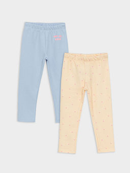 Beli Lastikli Desenli K?z Bebek Tayt 2li