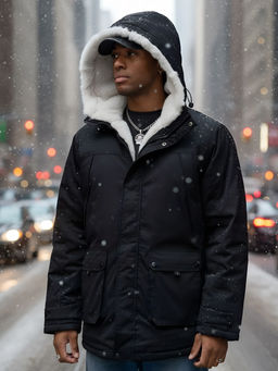 Парка мужская зимняя удлиненная с мехом хаки цвета 8753Ch - Mtforce фото 16