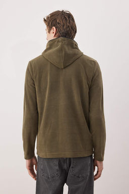 Haki Slim/Dar Kesim Polar Fermuarl? Kapusonlu Sweatshirt TMNAW26SW00064 - Trendyolmilla фото 4