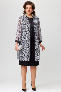 Кардиган FITA 20255 черно-белый