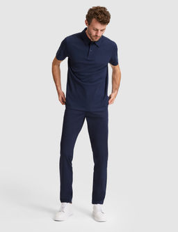 Lacivert Slim Fit Basic Kanvas Pantolon