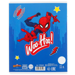 Цена за 10 шт. Тетрадь 12 листов, линейка, Человек-паук 5 видов МИКС - Marvel фото 6