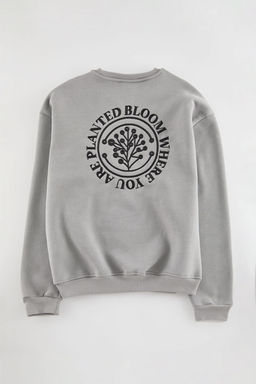 TRENDYOL MAN Kahverengi Oversize/Genis Kesim Cicek Nak?s Ici Polar/S?cak Tutan Pamuk Sweatshirt TMNAW24SW00012 - Trendyolmilla фото 47