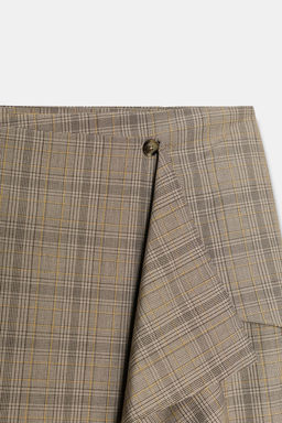 ZW COLLECTION CHECK RUFFLED SKIRT - Zara фото 8