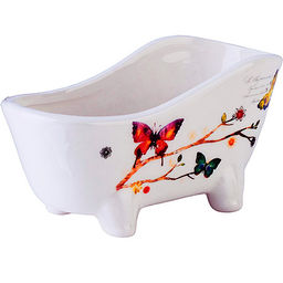 60122 Подставка для губки 170мл 12х6х6,2см Бабочки в саду доломит LR (х72) - Mayer&boch фото 2