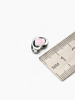 Цена за 5 шт. Шарм «Сердце» миниатюрное, розовый в серебре