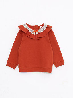 Bisiklet Yaka Uzun Kollu K?z Bebek Sweatshirt