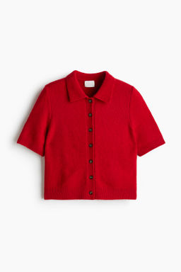 C?rdigan de manga corta con cuello camisero