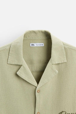 EMBROIDERED TEXTURED WEAVE SHIRT - Zara фото 8