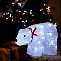 ULD-M3423-040/STA WHITE IP20 WHITE BEAR Фигура светодиодная Белый медведь, 35*22см, 40 светодиодов. Белый свет. Провод прозрачный. TM Uniel - Volpe фото 5