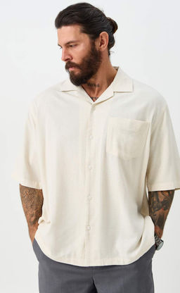 Рубашка к/р лен F611-0423 beige - Fine joyce фото 2