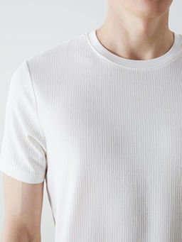 Bisiklet Yaka K?sa Kollu Bask?l? Penye Erkek Ti??rt