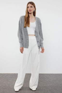 Gri Basic V Yaka Triko H?rka TWOAW24HI00383