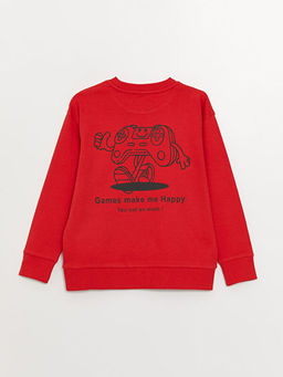 Bisiklet Yaka Bask?l? Uzun Kollu Erkek ?ocuk Ti??rt - Waikiki фото 2