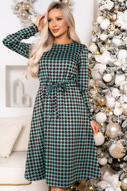 Платье Open Style 6589 изумрудный/черный