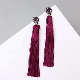 Серьги Кисти гармония, цвет фиолетовый, L кисти 8.5 см