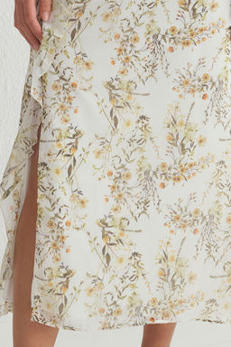 TRENDYOLMILLA Ekru Cicekli F?rf?rl? A Kesim Maxi Dokuma Elbise TWOSS25EL00019  фото 4