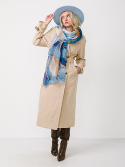 Большой, мягкий, тонкий и очень нежный двусторонний палантин с рисунком в стиле арт-деко - Tantino фото 7