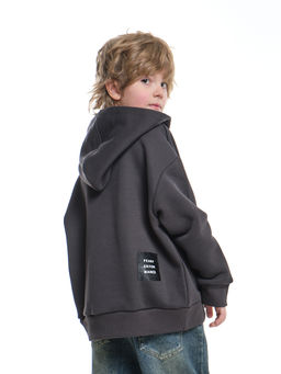 Зипка толстовка для мальчика с шевроном 22-0430 графит - Mini maxi фото 4
