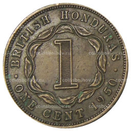 1 цент 1950 года Британский Гондурас