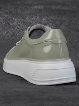 05-PDD215-3 GRAY GREEN Кроссовки женские (натуральная кожа)