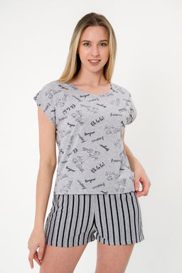 Пижама подростковая из футболки из кулирки и шорт из визкозы Бонжур - Амадэль фото 5