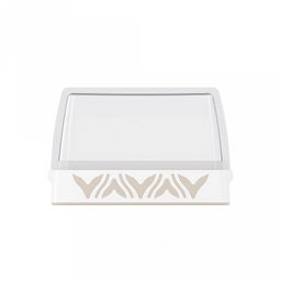 Масленка пластмассовая Эстетика 14,5х10,5х7см, прозрачная крышка, бело-бежевый (Россия) - Домашняя мода фото 4