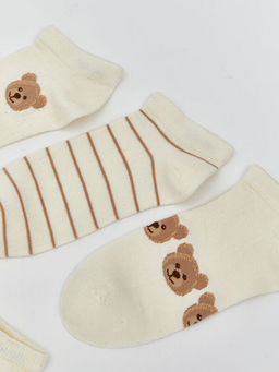 Ay? Teddy Bask?l? Kad?n Patik ?orap 5li