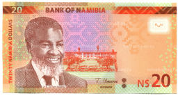 Банкнота 20 долларов 2022 года Намибия