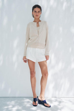 PLAIN KNIT WOOL CARDIGAN